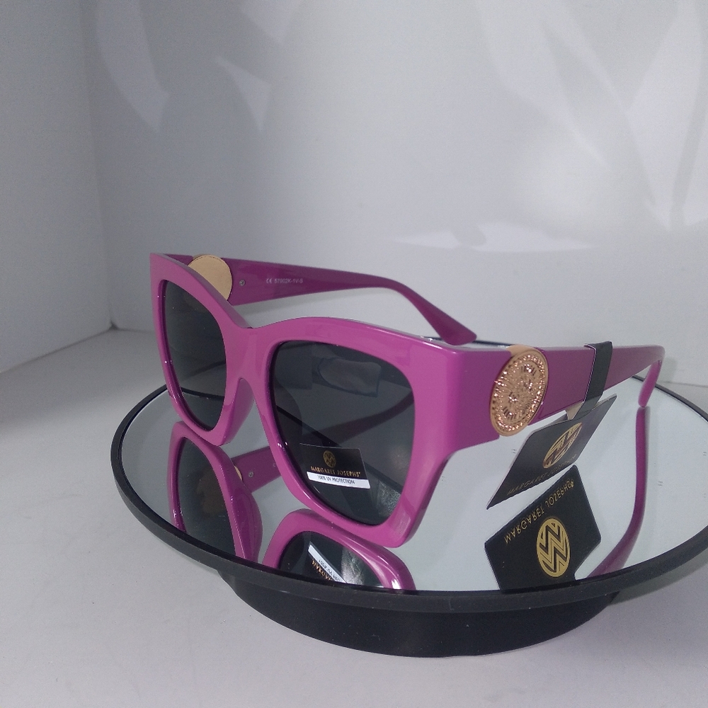 MARGARET JOSEPHS Purple Cat Eye 100% UV Protection Sunglasses